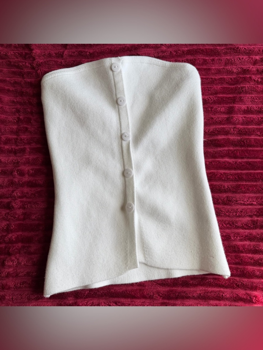 Altar’d State White Strapless Button-Front Knit Tube Top